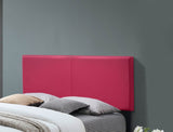 Full Pink PU Fabric Solid Wood Platform Bed Frame - Driftwood - Omega Lifestyles