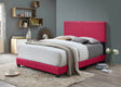 Full Pink PU Fabric Solid Wood Platform Bed Frame - Driftwood - Omega Lifestyles