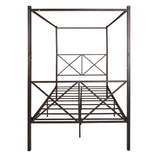 Full Size Black Metal Platform Bed Frame With Storage - Driftwood - Omega Lifestyles