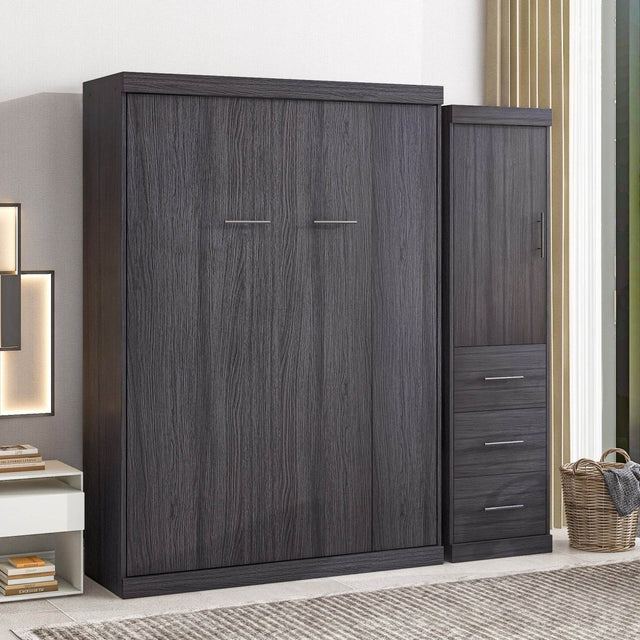 Full Size Folding Murphy Bed With Wardrobe Drawers - Omega Lifestyles