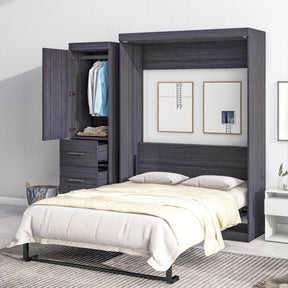Full Size Folding Murphy Bed With Wardrobe Drawers - Omega Lifestyles