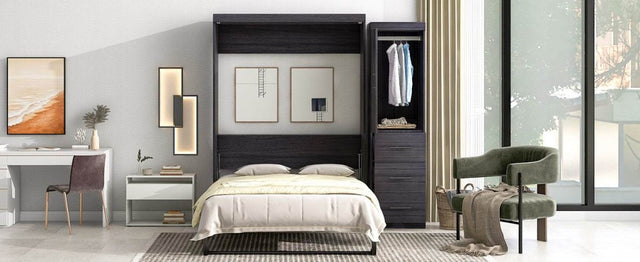 Full Size Folding Murphy Bed With Wardrobe Drawers - Omega Lifestyles