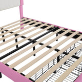 Full Upholstered Full Size Bed Frame With LED Lights - Driftwood - Omega Lifestyles