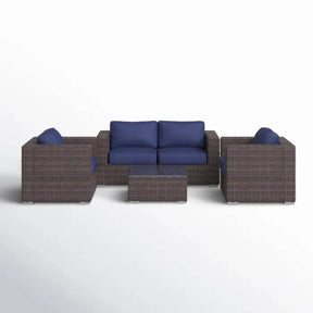 Fully Assembled 5-Piece Brown Patio Rattan Sofa Set - Omega Lifestyles