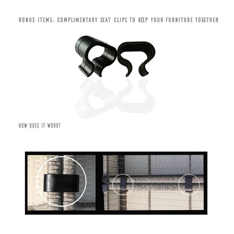 Fully Assembled 8 - Piece Outdoor Patio Rattan Sectional Set - Driftwood - Omega Lifestyles