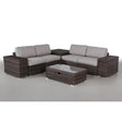 Fully Assembled 8 - Piece Outdoor Patio Rattan Sectional Set - Driftwood - Omega Lifestyles
