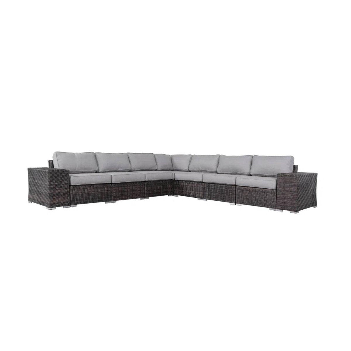 Fully Assembled Weather - Resistant Outdoor Wicker Patio Sofa - Driftwood - Omega Lifestyles