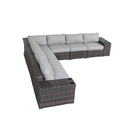 Fully Assembled Weather - Resistant Outdoor Wicker Patio Sofa - Driftwood - Omega Lifestyles