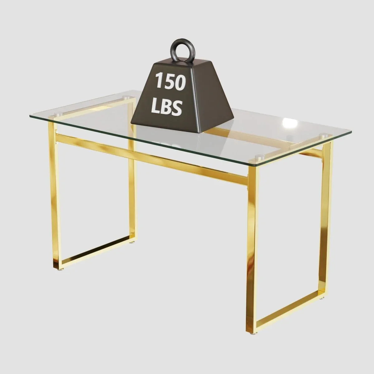 Glass Dining Table Set With Gold Legs And PU Chairs - Omega Lifestyles