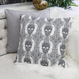 Gothic Damask Skull Cotton Linen Throw Pillow 20x20 Inch - Driftwood - Omega Lifestyles
