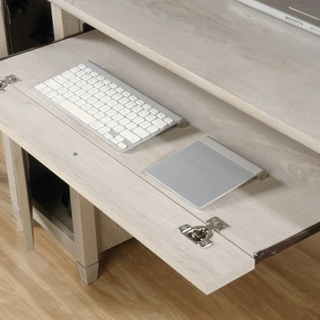 Gray Engineered Wood Coastal Computer Desk With Drawers - Omega Lifestyles