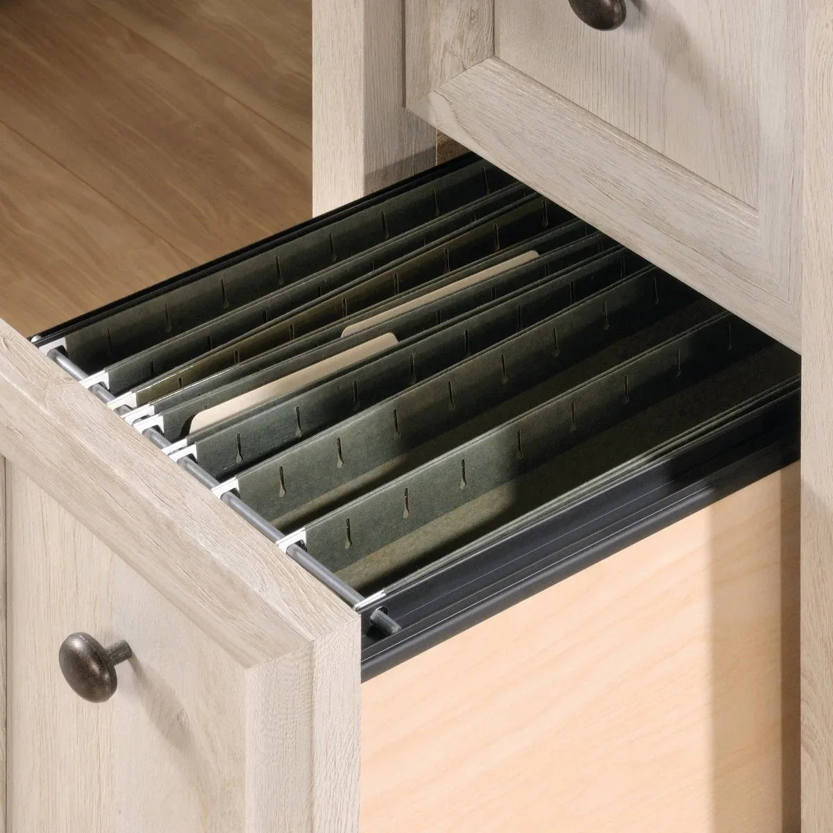 Gray Engineered Wood Coastal Computer Desk With Drawers - Omega Lifestyles