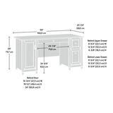 Gray Engineered Wood Coastal Computer Desk With Drawers - Omega Lifestyles
