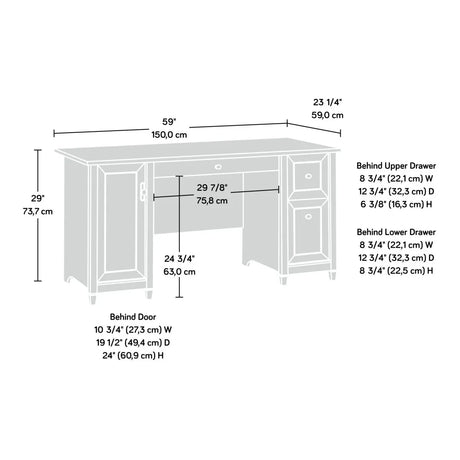 Gray Engineered Wood Coastal Computer Desk With Drawers - Omega Lifestyles