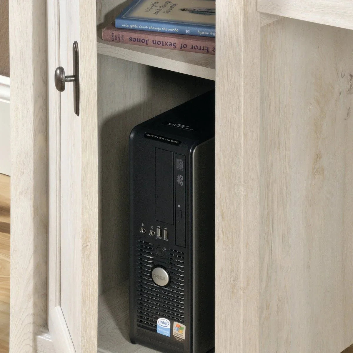 Gray Engineered Wood Coastal Computer Desk With Drawers - Omega Lifestyles