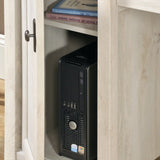 Gray Engineered Wood Coastal Computer Desk With Drawers - Omega Lifestyles