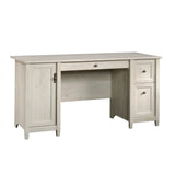 Gray Engineered Wood Coastal Computer Desk With Drawers - Omega Lifestyles