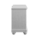 Gray Solid Wood Coastal Farmhouse 3 - Drawer Nightstand With USB - Driftwood - Omega Lifestyles