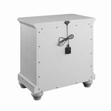 Gray Solid Wood Coastal Farmhouse 3 - Drawer Nightstand With USB - Driftwood - Omega Lifestyles