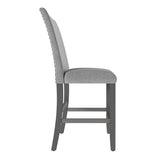 Gray Upholstered Engineered Wood Transitional Bench With Back - Driftwood - Omega Lifestyles