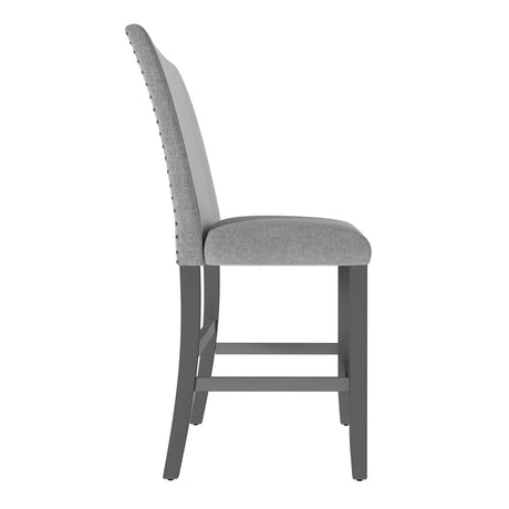 Gray Upholstered Engineered Wood Transitional Bench With Back - Driftwood - Omega Lifestyles