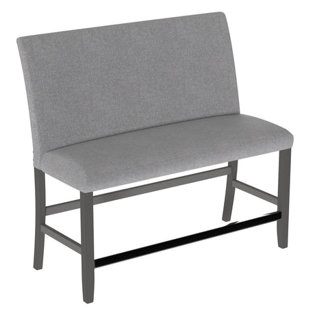 Gray Upholstered Engineered Wood Transitional Bench With Back - Driftwood - Omega Lifestyles