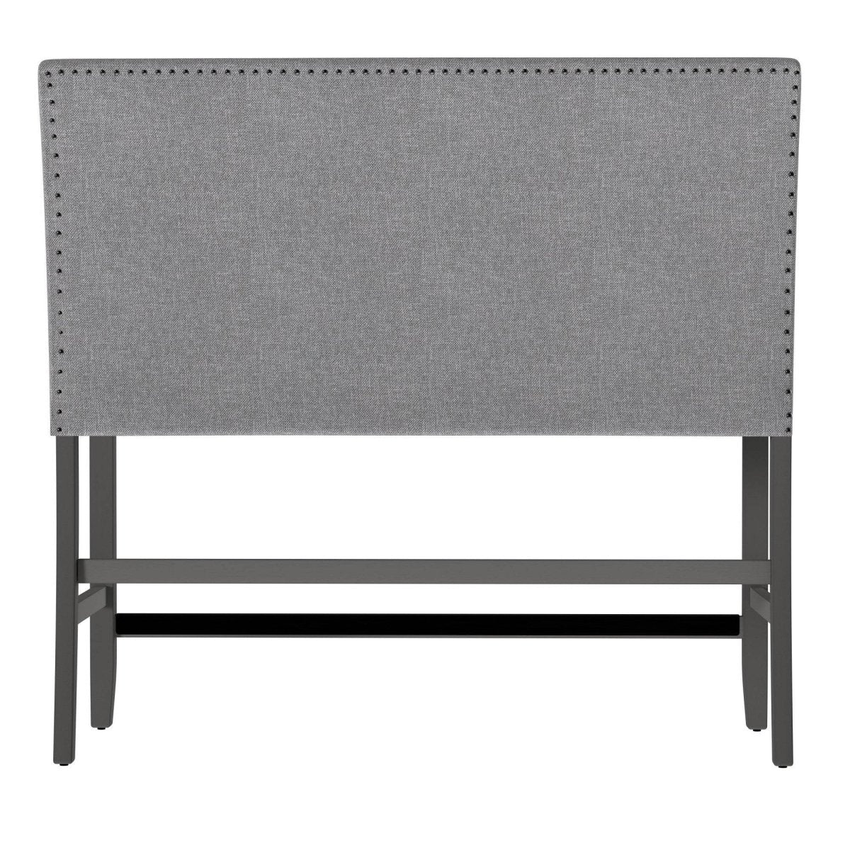 Gray Upholstered Engineered Wood Transitional Bench With Back - Driftwood - Omega Lifestyles