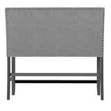 Gray Upholstered Engineered Wood Transitional Bench With Back - Driftwood - Omega Lifestyles