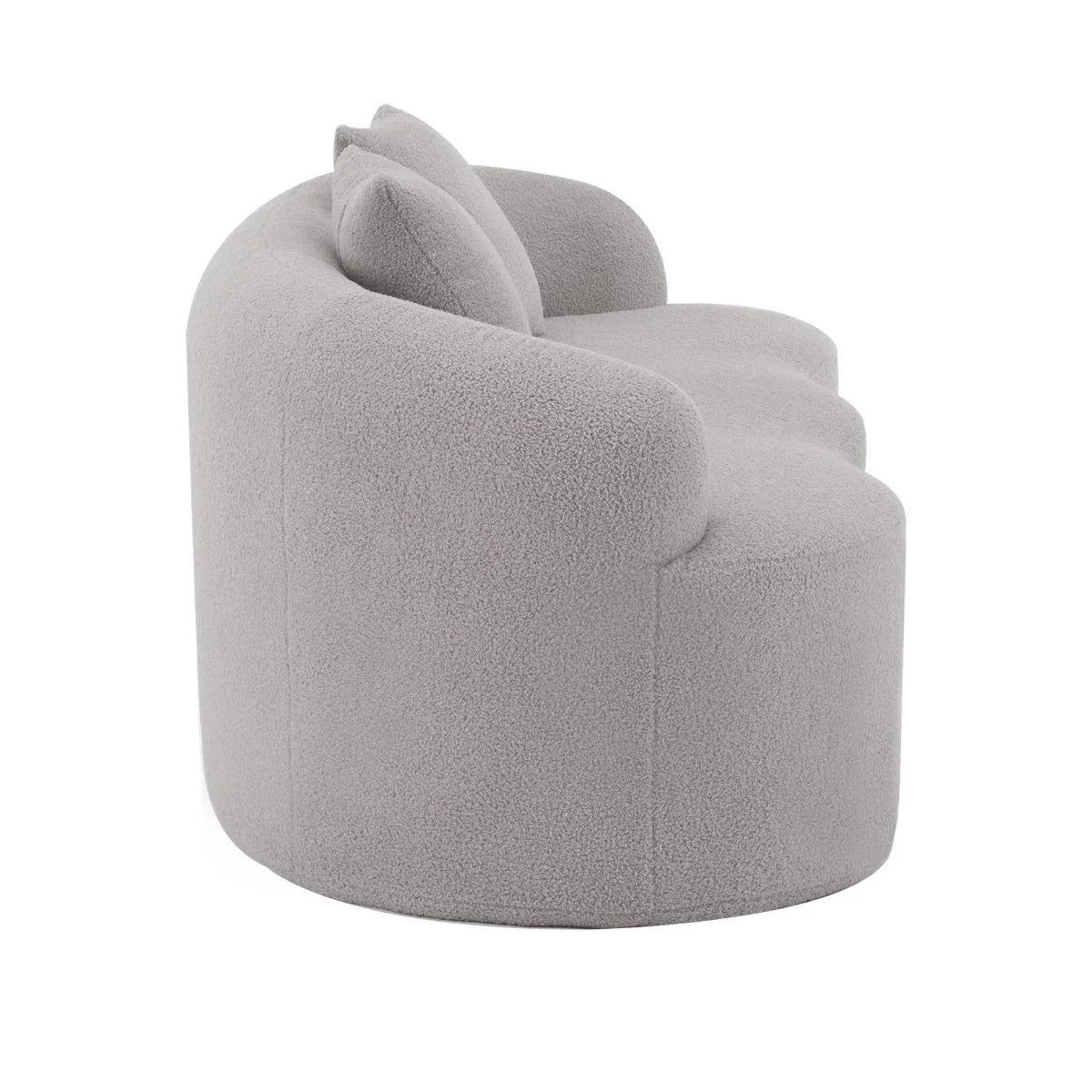 Grey Curved Soft Foam Spring Loveseat With Pillows - Omega Lifestyles