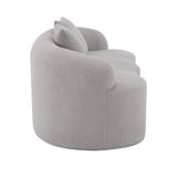 Grey Curved Soft Foam Spring Loveseat With Pillows - Omega Lifestyles
