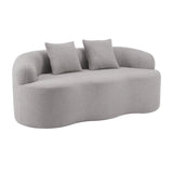 Grey Curved Soft Foam Spring Loveseat With Pillows - Omega Lifestyles