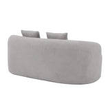 Grey Curved Soft Foam Spring Loveseat With Pillows - Omega Lifestyles