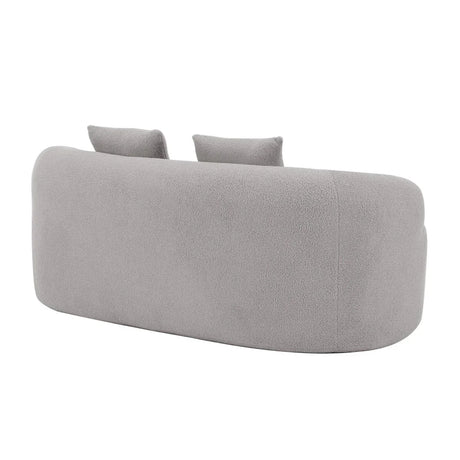 Grey Curved Soft Foam Spring Loveseat With Pillows - Omega Lifestyles