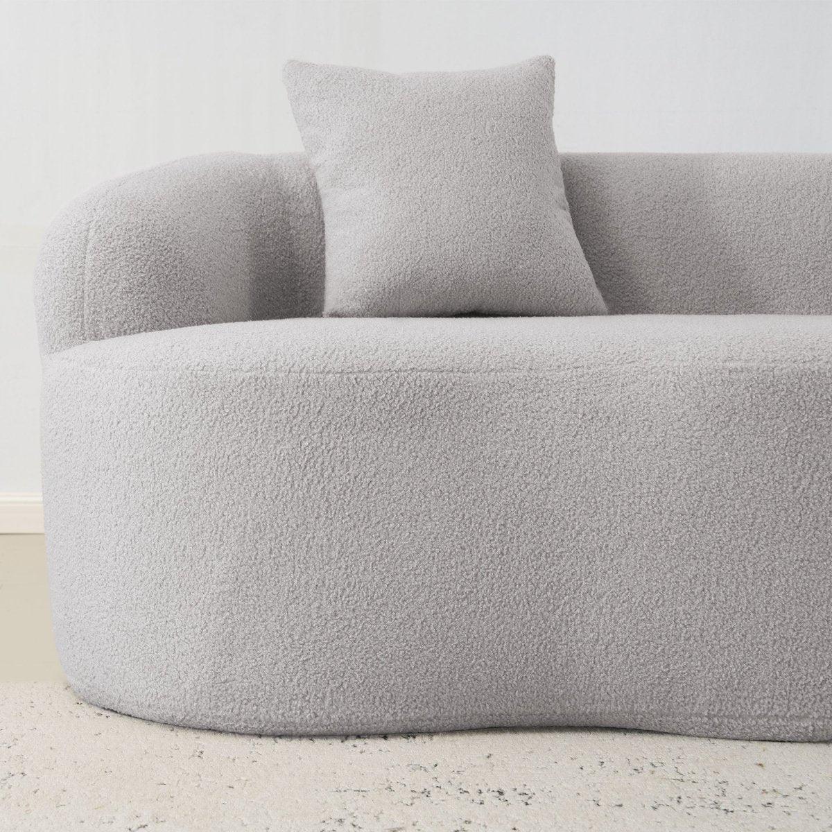 Grey Curved Soft Foam Spring Loveseat With Pillows - Omega Lifestyles
