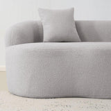 Grey Curved Soft Foam Spring Loveseat With Pillows - Omega Lifestyles