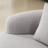 Grey Curved Soft Foam Spring Loveseat With Pillows - Omega Lifestyles