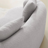 Grey Curved Soft Foam Spring Loveseat With Pillows - Omega Lifestyles