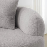 Grey Curved Soft Foam Spring Loveseat With Pillows - Omega Lifestyles