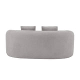 Grey Curved Soft Foam Spring Loveseat With Pillows - Omega Lifestyles