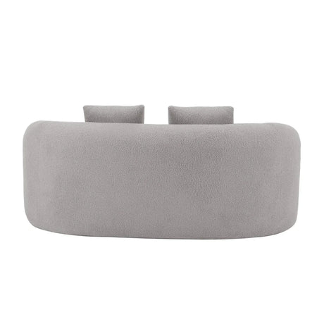Grey Curved Soft Foam Spring Loveseat With Pillows - Omega Lifestyles