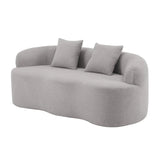 Grey Curved Soft Foam Spring Loveseat With Pillows - Omega Lifestyles