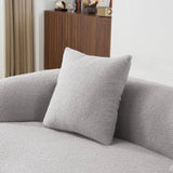 Grey Curved Soft Foam Spring Loveseat With Pillows - Omega Lifestyles