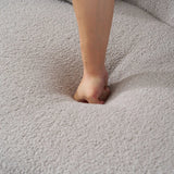 Grey Curved Soft Foam Spring Loveseat With Pillows - Omega Lifestyles