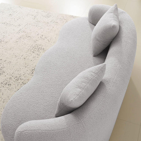Grey Curved Soft Foam Spring Loveseat With Pillows - Omega Lifestyles