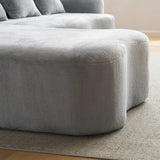 Grey Modular L-Shape Sectional Sofa With Curved Chaise - Omega Lifestyles