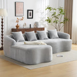 Grey Modular L-Shape Sectional Sofa With Curved Chaise - Omega Lifestyles