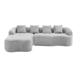 Grey Modular L-Shape Sectional Sofa With Curved Chaise - Omega Lifestyles