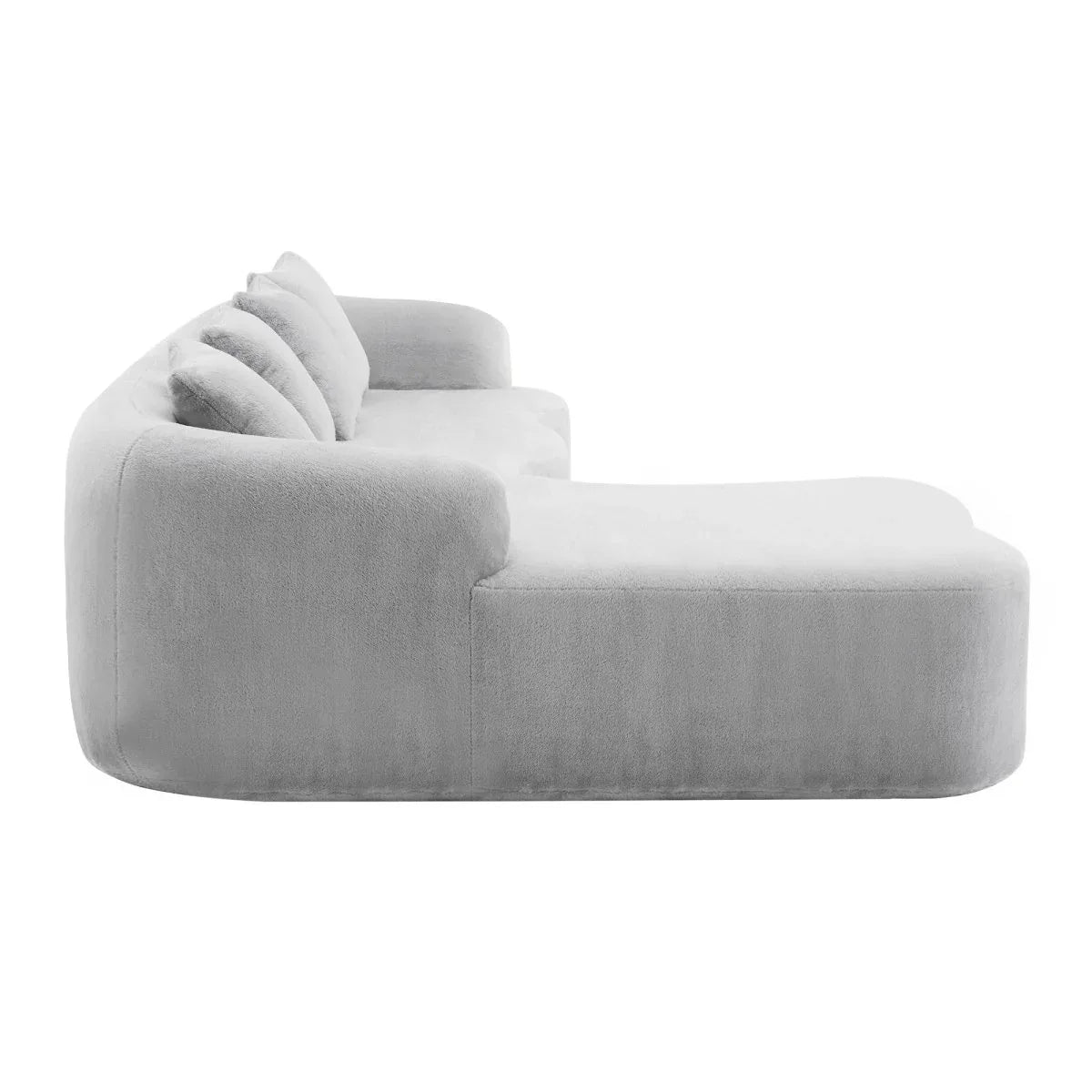 Grey Modular L-Shape Sectional Sofa With Curved Chaise - Omega Lifestyles