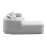 Grey Modular L-Shape Sectional Sofa With Curved Chaise - Omega Lifestyles