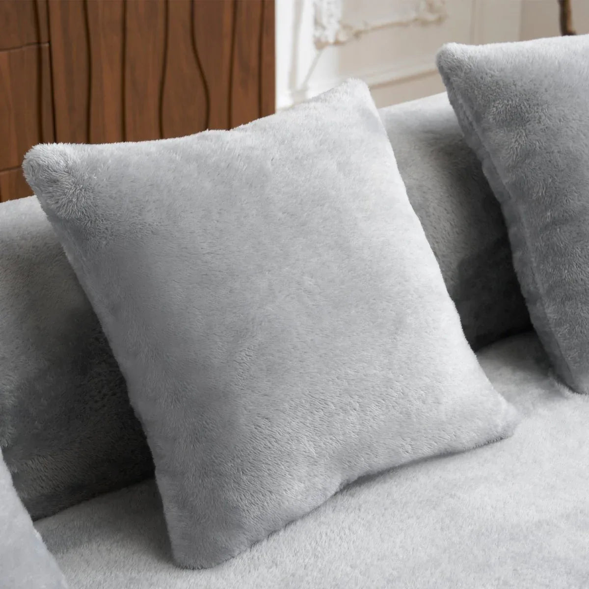 Grey Modular L-Shape Sectional Sofa With Curved Chaise - Omega Lifestyles